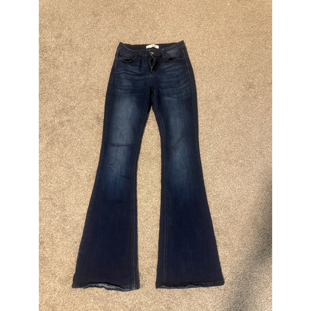 KanCan Women Dark Wash High Rise Flare Bell Bottom Jeans Size 7/27